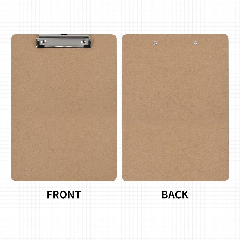 Uzant Clipboards 10 Pack Letter & A4 Size, 9" x 12.5" & 8.5" x 11" Wooden Hardboard Clipboards with Low Profile Clip, Hanging Loop for Office, Home & Classroom - Image 4